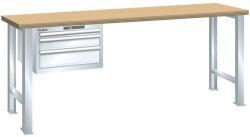 Lista Műhely munkapad LISTA, 1500x700x840 mm, 3 fiók, teherbírás 600 kg, fehér