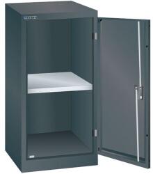 Lista műhelyszekrény polcokkal, 500x500x1000 mm, 1 polc, fekete