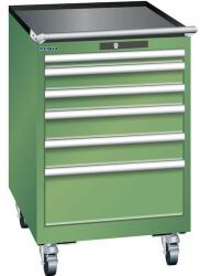 Lista mobil műhelyfiókos szekrény, 564x725x890 mm, 6 fiók, zöld