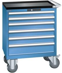 Lista mobil műhelyfiókos szekrény, 6 fiók = 717x572x962 mm, kék