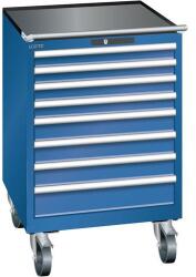 Lista mobil műhelyfiókos szekrény, 717x725x1112 mm, 7 fiók, sötétkék - manutan - 1 157 376 Ft