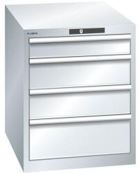 Lista műhelyfiókos szekrény, 564x725x700 mm, 4 fiók, szürke