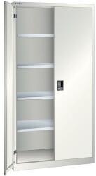 Lista Műhelyszekrények polcokkal LISTA, 1000x400x1950 mm, tömör ajtók, világosszürke