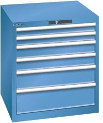 Lista műhelyfiókos szekrény, 717x725x800 mm, 4 fiók, kék - manutan - 747 967 Ft