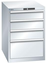 Lista műhelyfiókos szekrény, 564x725x850 mm, 4 fiók, szürke