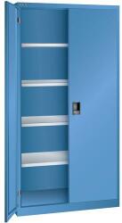 Lista műhelyszekrény polcokkal, 1000x580x1950 mm, tömör ajtók, kék