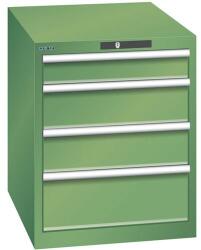 Lista műhelyfiókos szekrény, 564x725x700 mm, 4 fiók, zöld