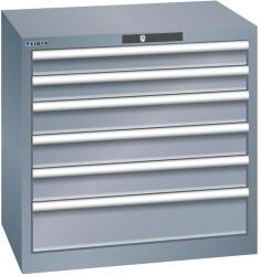 Lista műhelyfiókos szekrény, 717x572x700 mm, 6 fiók, sötétszürke