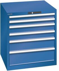 Lista műhelyfiókos szekrény, 717x725x800 mm, 4 fiók, sötétkék - manutan - 747 967 Ft