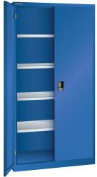 Lista műhelyszekrények polcokkal, 1000x500x1950 mm, tömör ajtók, fluoreszkáló kék