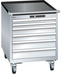 Lista mobil műhelyfiókos szekrény, 564x725x723 mm, 6 fiók, szürke