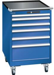 Lista mobil műhelyfiókos szekrény, 564x725x890 mm, 6 fiók, rikítókék