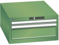 Lista műhelyfiókos szekrény, 2 fiók = 1x 50 + 1x 150 mm 564x725x283 mm, zöld