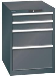 Lista Műhelyfiókos szekrény LISTA, 564x725x800 mm, 4 fiók, fekete