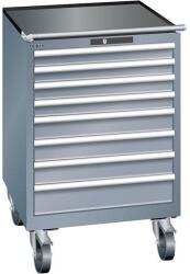 Lista mobil műhelyfiókos szekrény, 717x725x1112 mm, 7 fiók, sötétszürke - manutan - 1 157 376 Ft