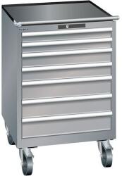Lista mobil műhelyfiókos szekrény, 717x725x1112 mm, 7 fiók, szürke/ezüst - manutan - 1 077 163 Ft