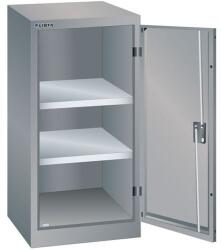 Lista Műhelyszekrény LISTA, 500x400x1000 mm, 2 polc, szürke/ezüst