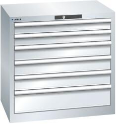Lista műhelyfiókos szekrény, 717x572x700 mm, 6 fiók, szürke