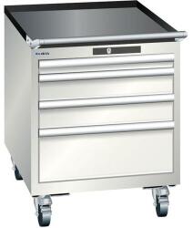 Lista mobil műhelyfiókos szekrény, 564x725x723 mm, 4 fiók, világosszürke