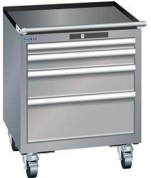 Lista mobil műhelyfiókos szekrény, 411x725x723 mm, 4 fiók, szürke/ezüst