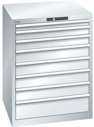 Lista műhelyfiókos szekrény, 717x725x850 mm, 8 fiók, szürke