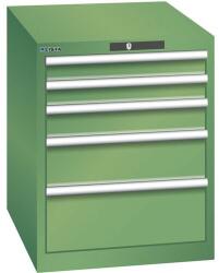Lista Műhelyfiókos szekrény LISTA, 564x725x700 mm, 5 fiók, zöld - manutan - 603 098 Ft