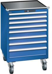 Lista mobil műhelyfiókos szekrény, 717x725x1112 mm, 7 fiók, rikító kék - manutan - 1 157 376 Ft