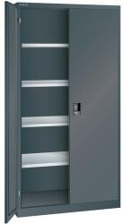 Lista Műhelyszekrények polcokkal LISTA, 1000x400x1950 mm, tömör ajtók, fekete