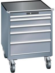 Lista mobil műhelyfiókos szekrény, 717x725x962 mm, 5 fiók, sötétszürke