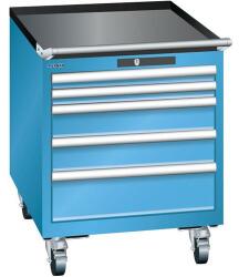 Lista mobil műhelyfiókos szekrény, 564x725x723 mm, 5 fiók, világoskék