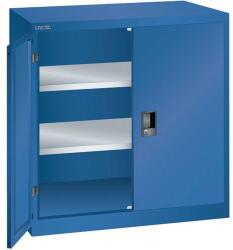 Lista műhelyszekrény polcokkal, 1000x580x1000 mm, tömör ajtók, sötétkék