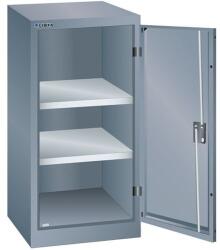 Lista műhelyszekrény polcokkal, 500x500x1000 mm, 2 polc, sötétszürke