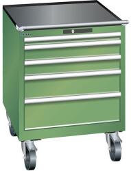 Lista mobil műhelyfiókos szekrény, 717x725x962 mm, 5 fiók, zöld