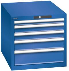 Lista műhelyfiókos szekrény, 564x725x533 mm, 5 fiók, fluoreszkáló kék