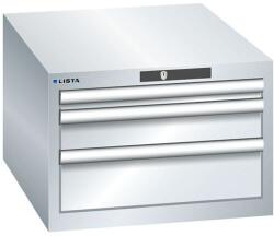 Lista műhelyfiókos szekrény, 3 fiók = 1x 50 + 1x 100 + 1x 150 mm, 564x725x383 mm, szürke