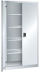 Lista műhelyszekrény polcokkal, 1000x580x1950 mm, tömör ajtók, szürke
