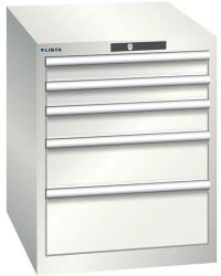 Lista Műhelyfiókos szekrény LISTA, 564x725x700 mm, 5 fiók, világosszürke