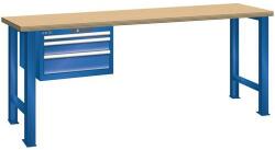Lista Műhely munkapad LISTA, 1500x700x840 mm, 3 fiók, teherbírás 600 kg, rikítókék