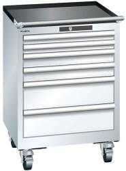 Lista mobil műhelyfiókos szekrény, 564x572x840 mm, 6 fiók, fehér