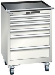 Lista mobil műhelyfiókos szekrény, 564x572x840 mm, 6 fiók, világosszürke