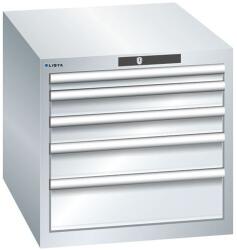 Lista műhelyfiókos szekrény, 564x725x533 mm, 5 fiók, szürke