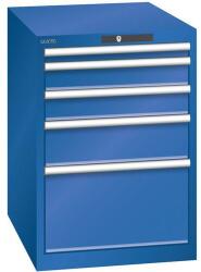 Lista műhelyfiókos szekrény, 564x725x800 mm, 5 fiók, rikítókék
