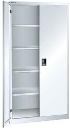 Lista műhelyszekrények polcokkal, 1000x500x1950 mm, tömör ajtók, fehér