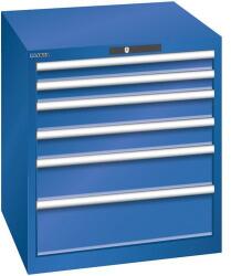 Lista műhelyfiókos szekrény, 717x725x800 mm, 4 fiók, rikítókék - manutan - 747 967 Ft