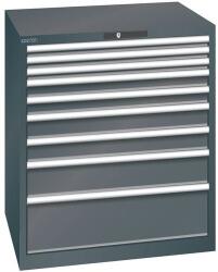 Lista Műhelyfiókos szekrény LISTA, 870x725x1000 mm, 9 fiók, fiók teherbírás 75 kg, fekete