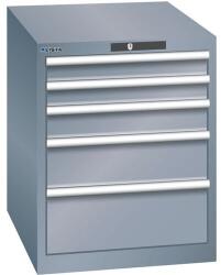 Lista Műhelyfiókos szekrény LISTA, 564x725x700 mm, 5 fiók, sötétszürke - manutan - 603 098 Ft