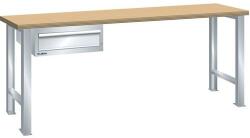 Lista Műhely munkapad LISTA, 1500x750x890 mm, 1 fiók, teherbírás 600 kg, szürke