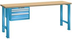Lista Műhely munkapad LISTA, 1500x700x890 mm, 3 fiók, teherbírás 600 kg, világoskék
