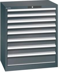 Lista Műhelyfiókos szekrény LISTA, 717x572x850 mm, 8 fiók, fekete