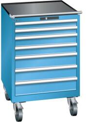 Lista mobil műhelyfiókos szekrény, 717x725x1112 mm, 7 fiók, világoskék - manutan - 1 087 539 Ft
